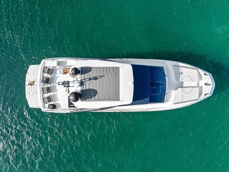 Slide: The Image of Aerial view of 2013 Astondoa 72 GLX yacht on turquoise water. - 20