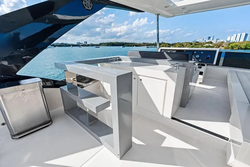 Slide: The Image of Luxurious 2013 Astondoa 72 GLX yacht interior with modern design and waterfront view. - 29