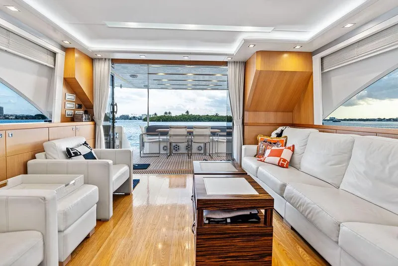 Slide: The Image of Luxurious interior of 2013 Astondoa 72 GLX yacht with elegant seating and ocean view. - 41