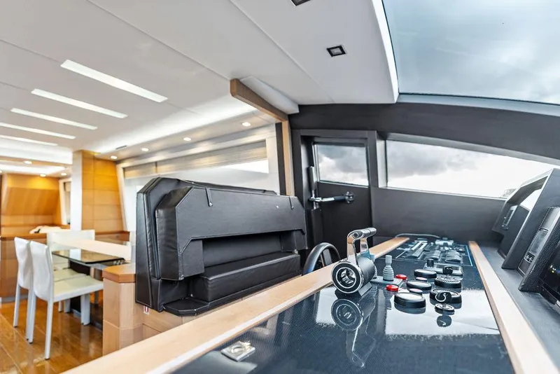 Slide: The Image of Luxurious interior of 2013 Astondoa 72 GLX yacht with modern helm and seating area. - 48