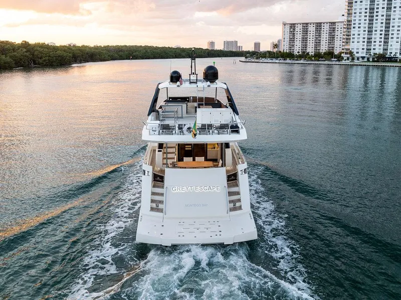 Slide: The Image of Astondoa 72 GLX yacht cruising on water at sunset, 2013 model. - 6