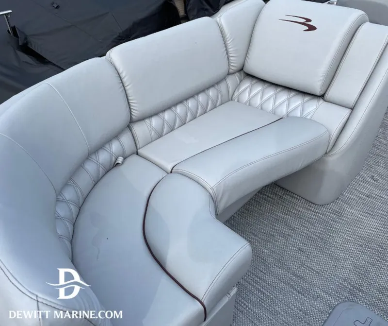Slide: The Image of Luxurious seating on 2023 Bennington Marine 25RFBST pontoon boat, featuring elegant upholstery design. - 10