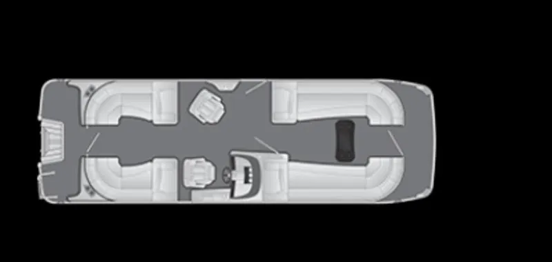 Slide: The Image of Top view of 2023 Bennington Marine 25RFBST pontoon boat layout. - 12