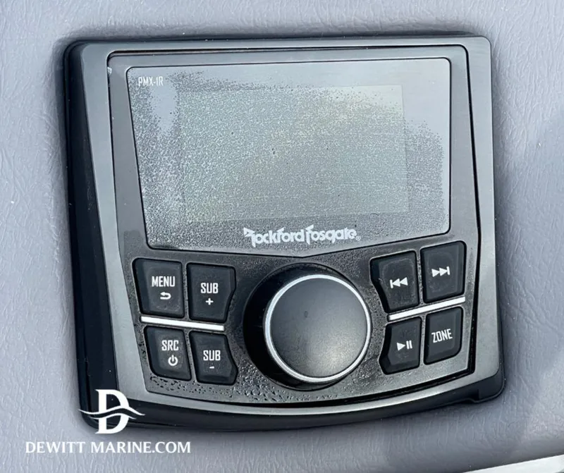 Slide: The Image of Rockford Fosgate PMX-1R audio control panel on 2023 Bennington Marine 25RFBST boat. - 15