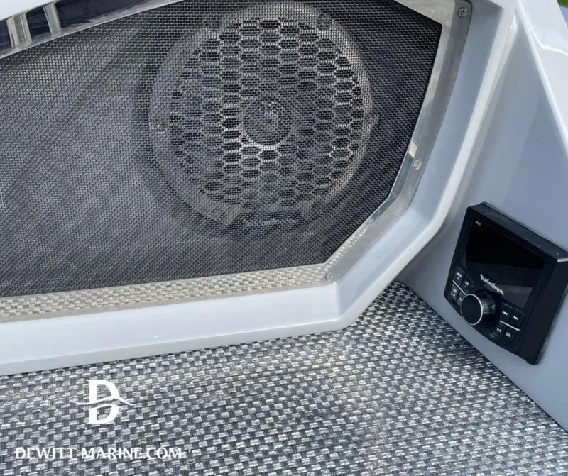 Slide: The Image of Speaker and control panel on 2023 Bennington Marine 25RFBST boat deck. - 19