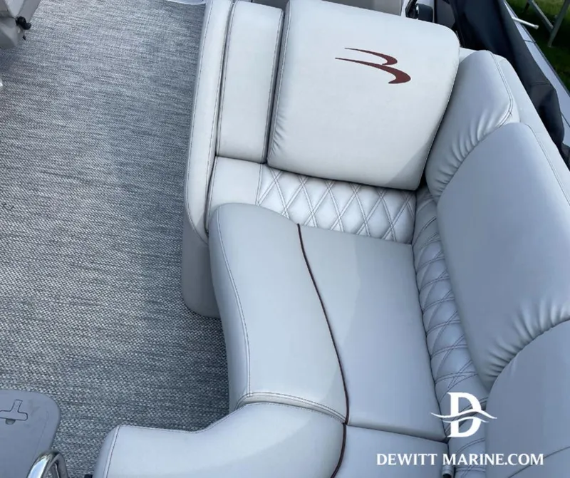 Slide: The Image of Luxurious seating on 2023 Bennington Marine 25RFBST boat, featuring elegant upholstery and design. - 5