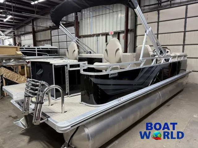 Slide: The Image of 2025 Tahoe Sport 2185 Rear Fish pontoon boat with Honda 4-Stroke EFI engine in showroom. - 43