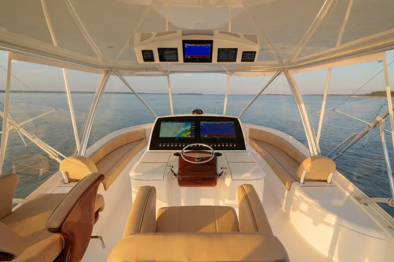 Slide: The Image of Viking 54 Salty Dog - Flybridge Helm Station - 27