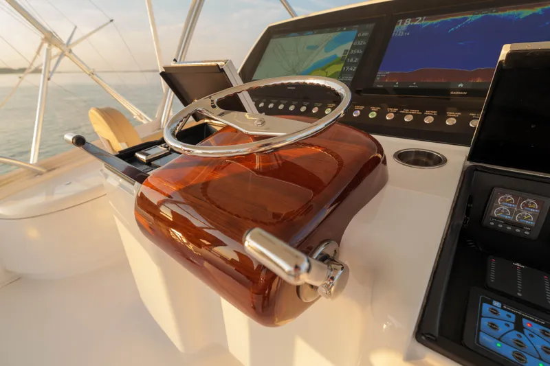Slide: The Image of Viking 54 Salty Dog - Flybridge Helm Station - 30