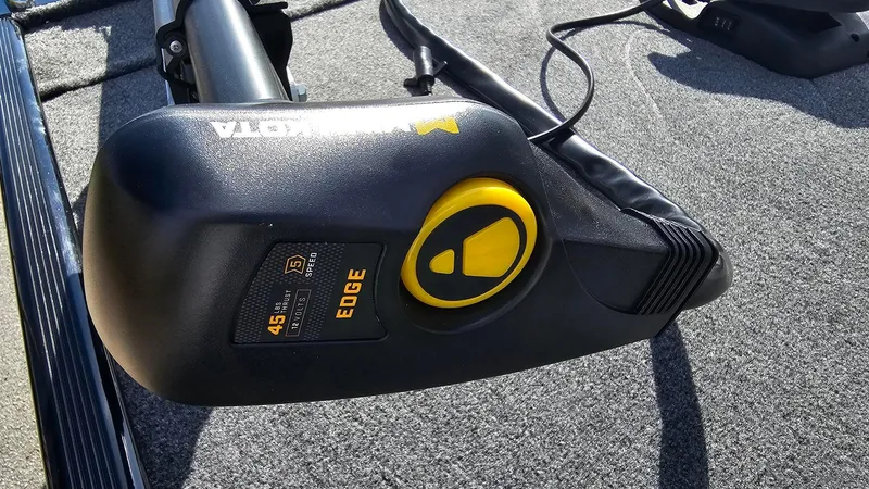 Slide: The Image of Trolling motor on 2025 Tracker Bass Tracker Classic XL boat deck. - 9