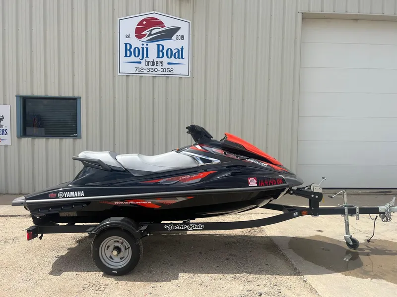Slide: The Image of 2017 Yamaha WaveRunner VX Deluxe on trailer outside Boji Boat Brokers. - 0