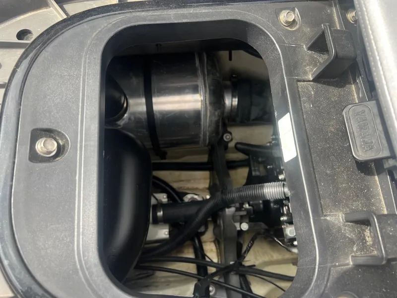 Slide: The Image of 2017 Yamaha WaveRunner VX Deluxe engine compartment, showcasing internal components and wiring. - 11