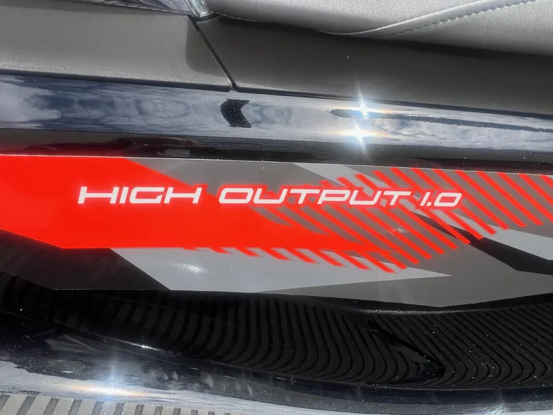 Slide: The Image of 2017 Yamaha WaveRunner VX Deluxe with "High Output 1.0" decal in red and black. - 5