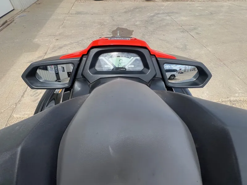 Slide: The Image of 2017 Yamaha WaveRunner VX Deluxe dashboard view with mirrors and display. - 9