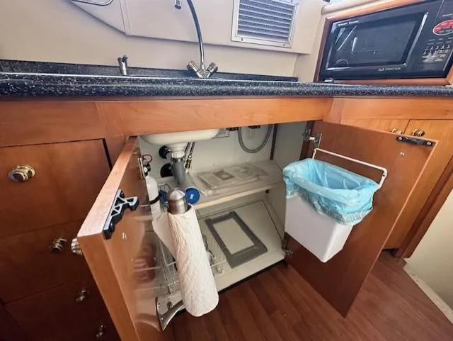 Slide: The Image of Kitchen area of Carver 450 Voyager Pilothouse yacht, year 2000. - 27