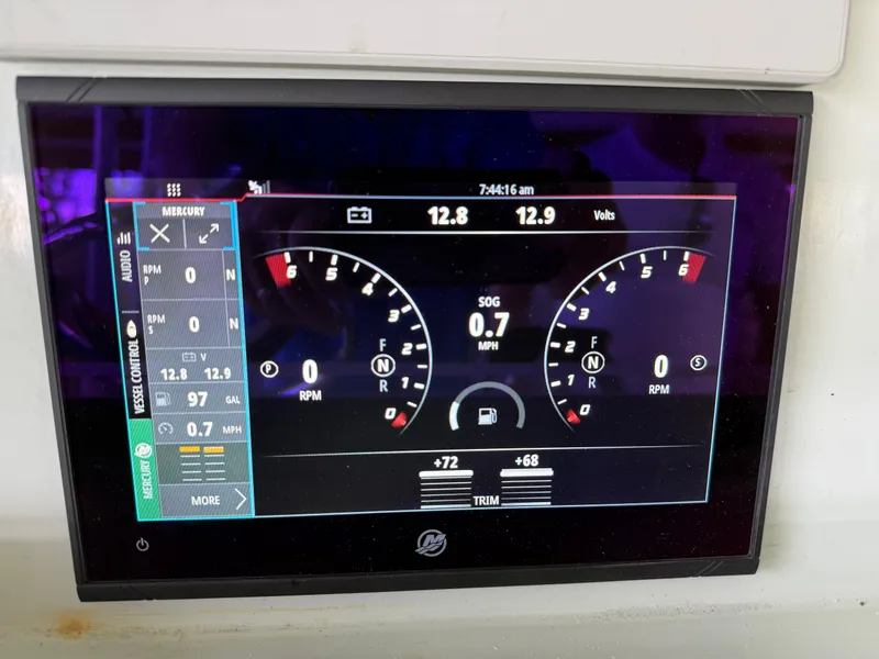 Slide: The Image of Digital dashboard display of a 2004 Boston Whaler Guardian 27 boat. - 19