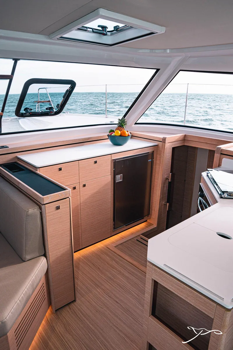 Slide: The Image of 2025 Nautitech 40 Open yacht interior with modern design and ocean view. - 43