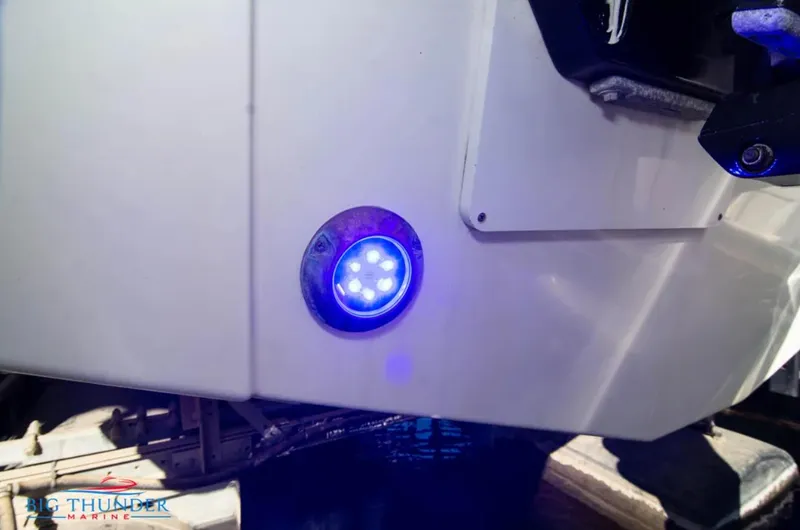 Slide: The Image of 2020 Jeanneau Leader 10.5 boat with illuminated blue LED light. - 9