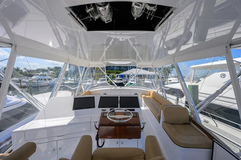 Slide: The Image of Interior view of 2006 Blackwell Custom Carolina yacht cockpit with modern navigation equipment. - 31