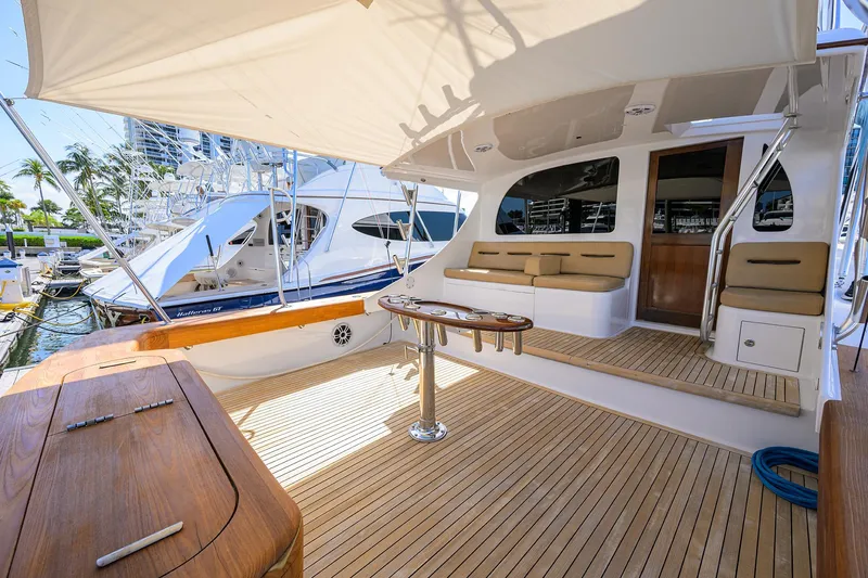 Slide: The Image of Luxurious 2006 Blackwell Custom Carolina yacht with spacious deck and elegant seating area. - 6