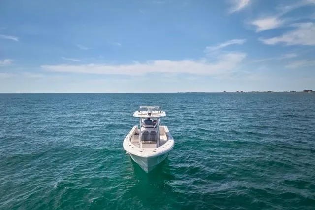 Slide: The Image of Bluewater 35 boat on open sea under clear sky, 2022 model. - 44