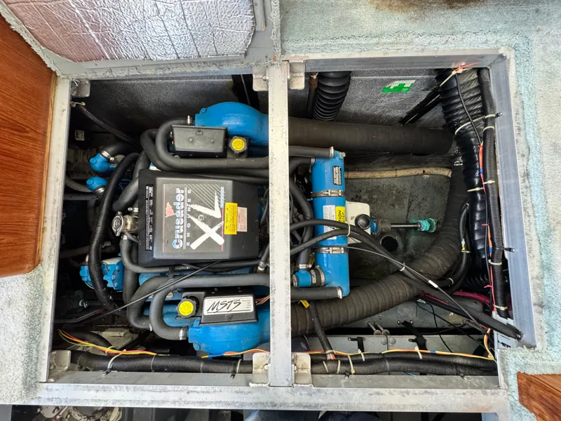 Slide: The Image of 1994 Carver 350 Aft Cabin yacht kitchen area. - 34