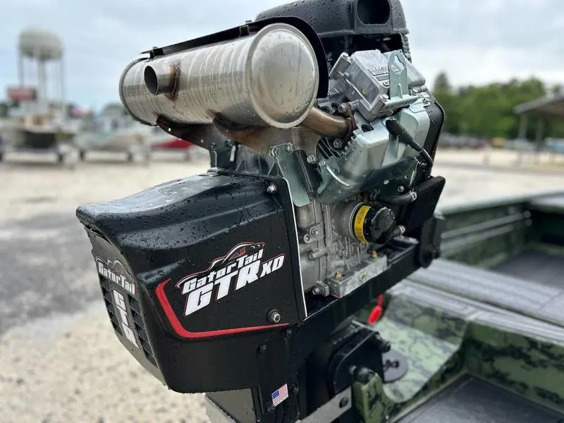 Slide: The Image of 2025 Gator Tail 1754 Extreme boat engine, close-up view, showcasing GTR XD model details. - 8