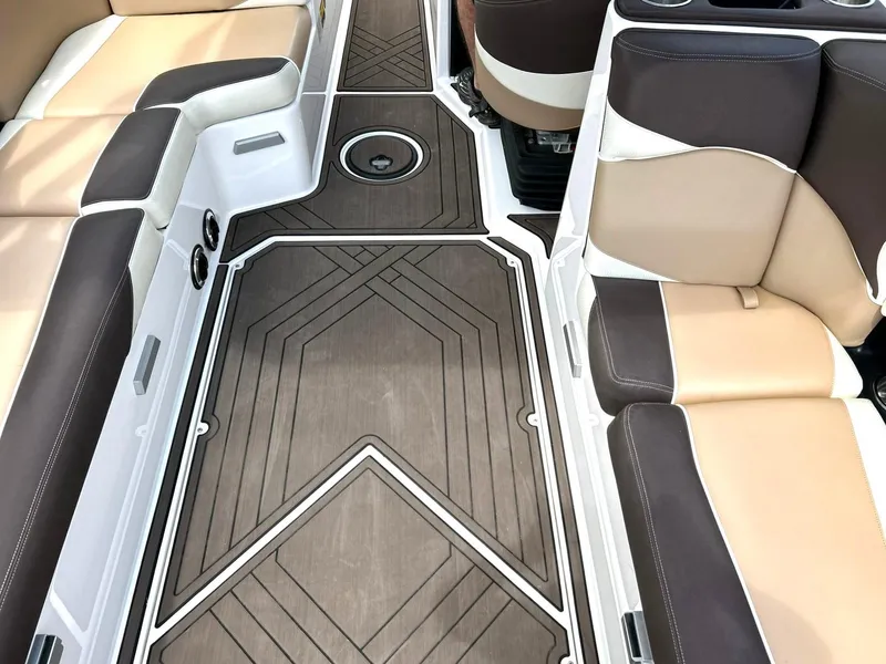 Slide: The Image of 2017 Supra SE 550 interior with stylish seating and geometric floor design. - 36