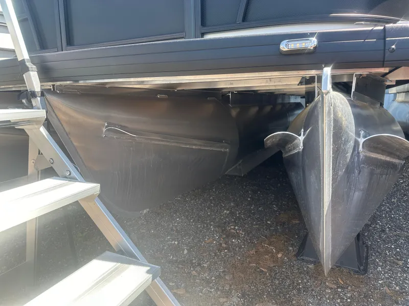Slide: The Image of 2025 Godfrey Sweetwater 2286 SFLC pontoon boat hull and undercarriage view. - 3