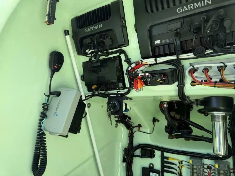 Slide: The Image of Interior of a 2021 Vernese V23 boat with Garmin navigation equipment. - 13