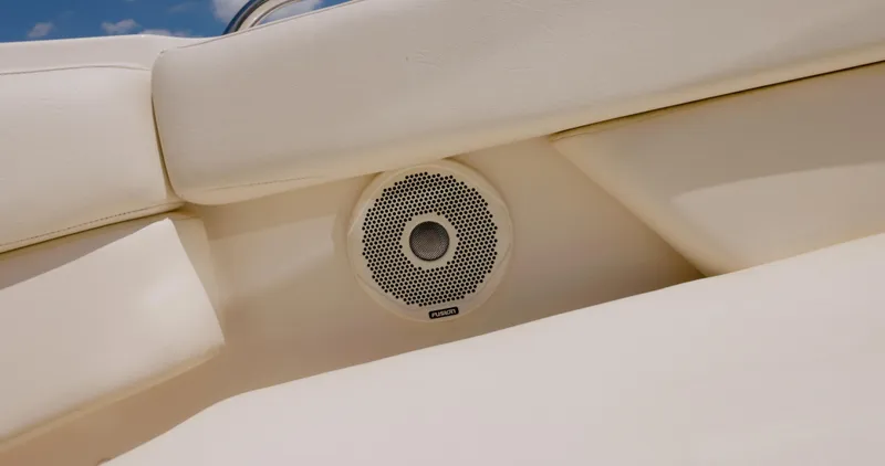 Slide: The Image of Speaker on 2018 Grady-White Freedom 307 boat interior, showcasing luxury design. - 13