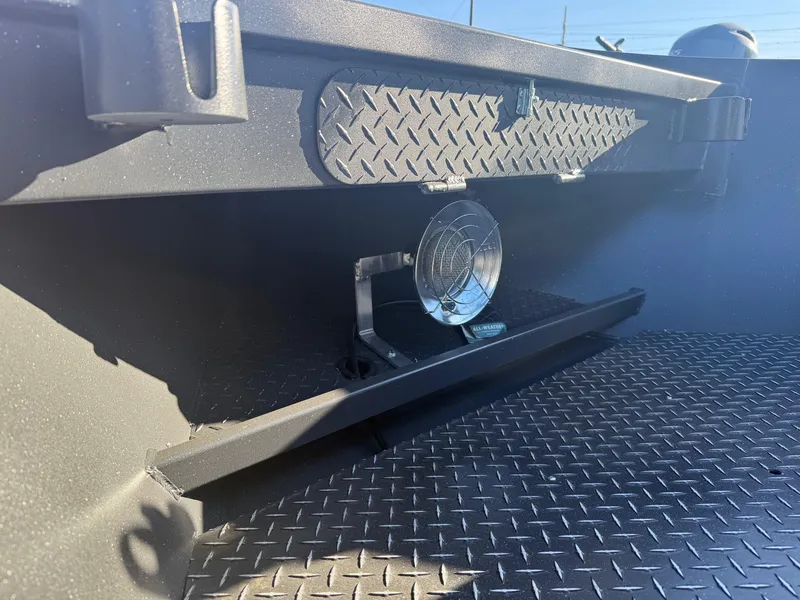 Slide: The Image of Interior of 2025 Driftwood Boats Drifter 18.5 with diamond plate flooring. - 14