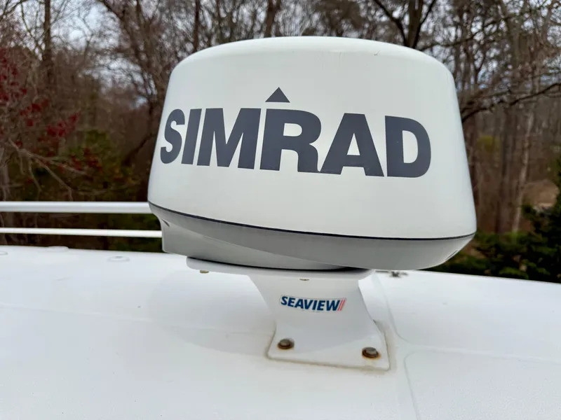 Slide: The Image of Simrad radar on 2019 Sea Hunt Gamefish 25 boat, mounted on Seaview bracket. - 6