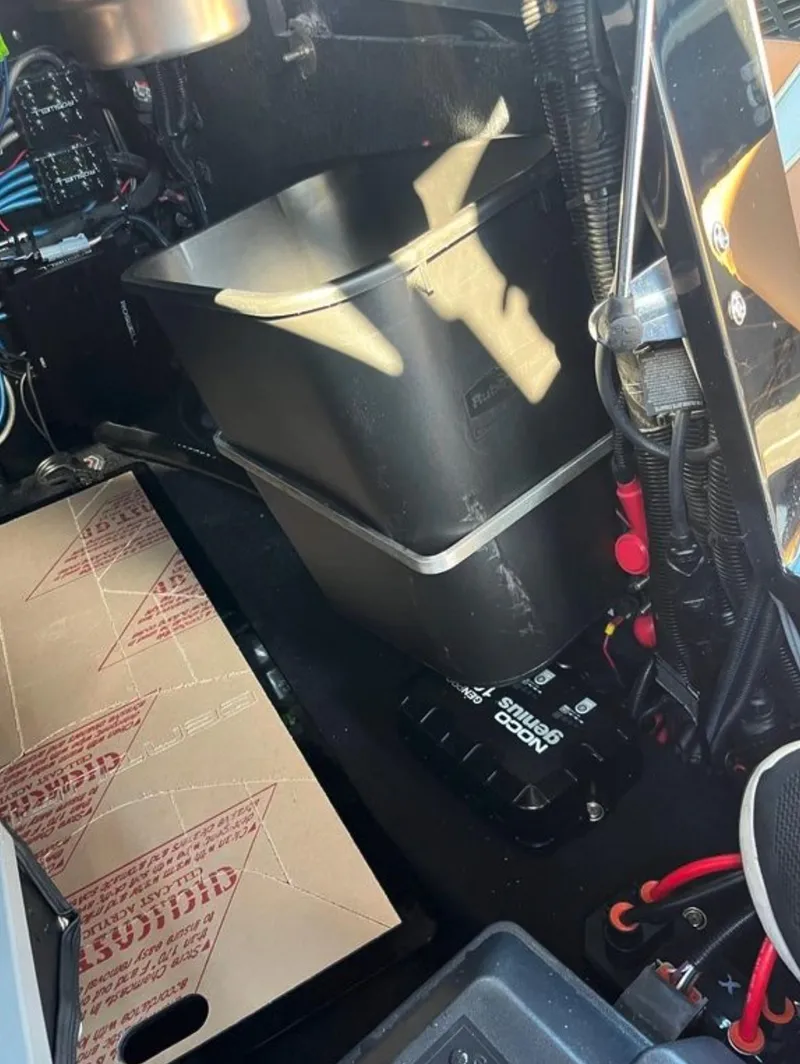 Slide: The Image of Engine compartment of 2025 Centurion Ri 265 boat, showcasing components and wiring. - 30