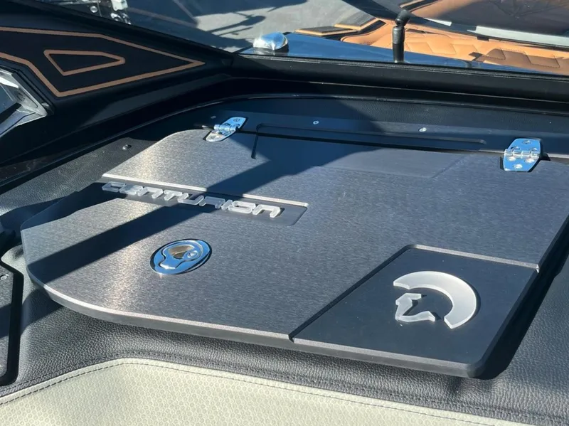 Slide: The Image of 2025 Centurion Ri 265 dashboard with sleek design and logo detailing. - 34