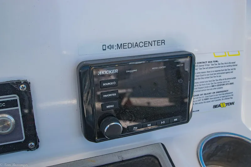 Slide: The Image of Kicker media center on 2021 Sea Fox 248 Commander boat dashboard. - 10