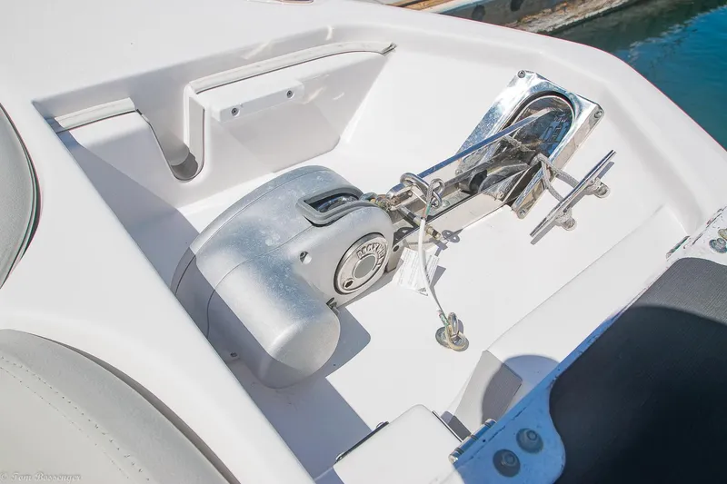 Slide: The Image of 2021 Sea Fox 248 Commander boat anchor system in white compartment. - 26