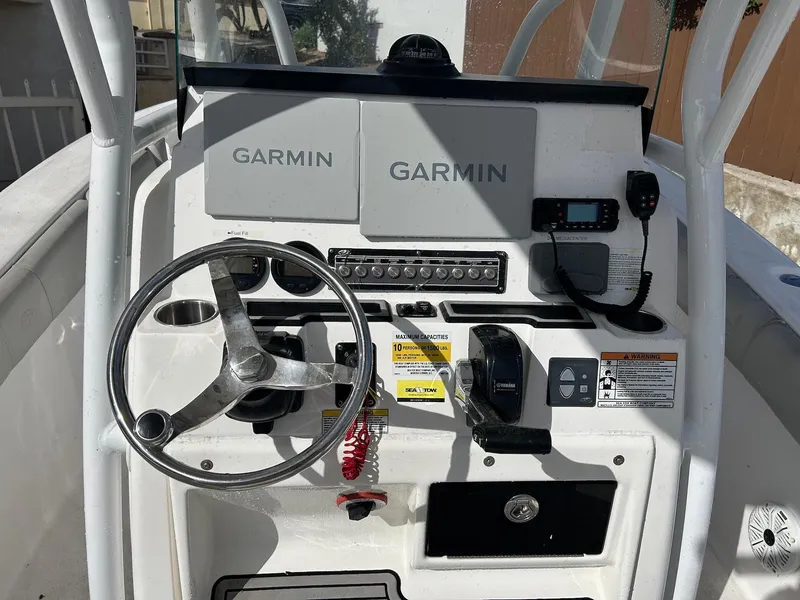 Slide: The Image of Console of 2021 Sea Fox 248 Commander boat with Garmin navigation system. - 5