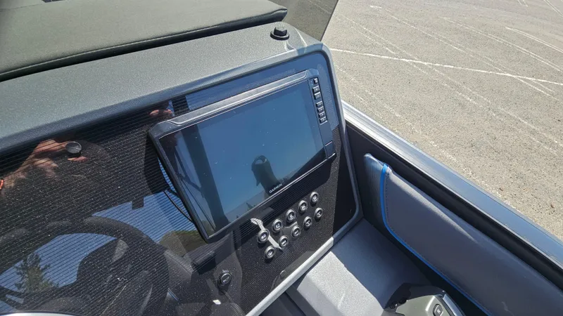 Slide: The Image of Control panel of 2025 Manitou 24' Explore MAX Deck Navigator boat. - 40