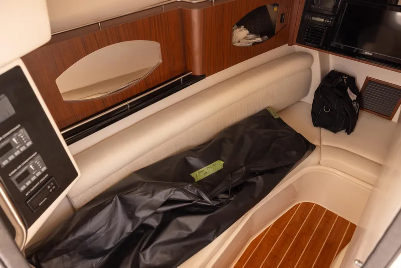 Slide: The Image of Interior of 2018 Grady-White Freedom 335 boat with seating and storage. - 18