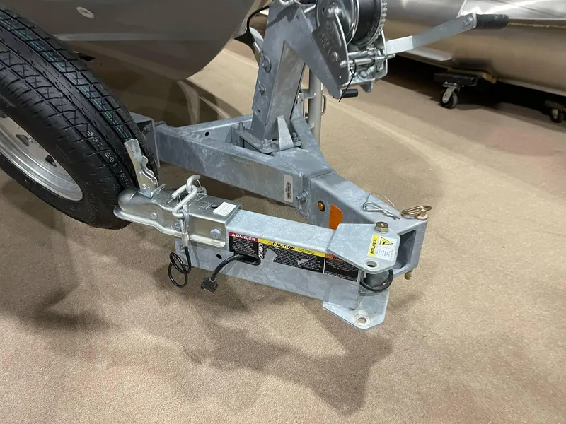 Slide: The Image of Trailer hitch of a 2025 Boston Whaler 160 Super Sport boat, featuring sturdy construction. - 5