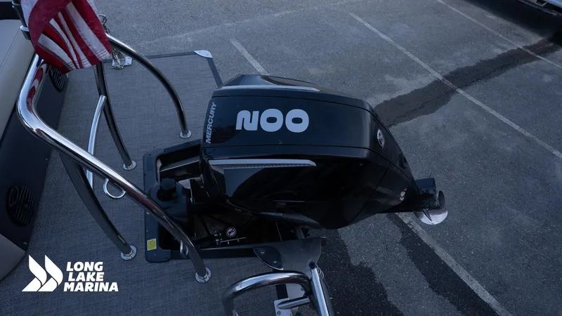 Slide: The Image of 2022 Barletta 24UE boat with Mercury outboard motor at Long Lake Marina. - 12