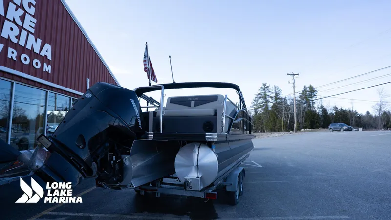 Slide: The Image of 2022 Barletta 24UE pontoon boat at Long Lake Marina showroom. - 8