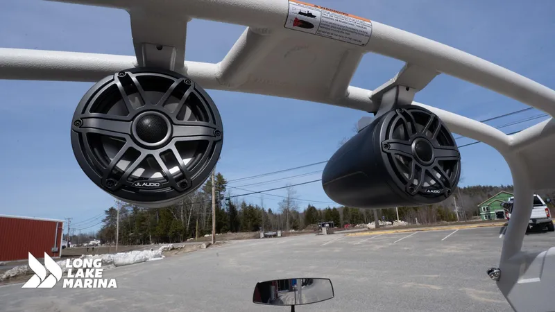 Slide: The Image of 2025 Nautique 200 boat speakers by JL Audio at Long Lake Marina. - 16