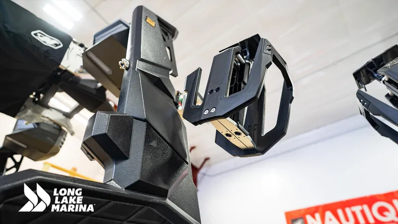 Slide: The Image of 2024 Nautique S21 boat equipment at Long Lake Marina showroom. - 7