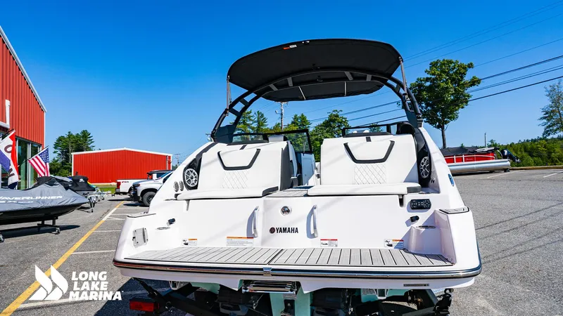 Slide: The Image of 2025 Yamaha Boats 222S at Long Lake Marina, showcasing sleek design and modern features. - 12