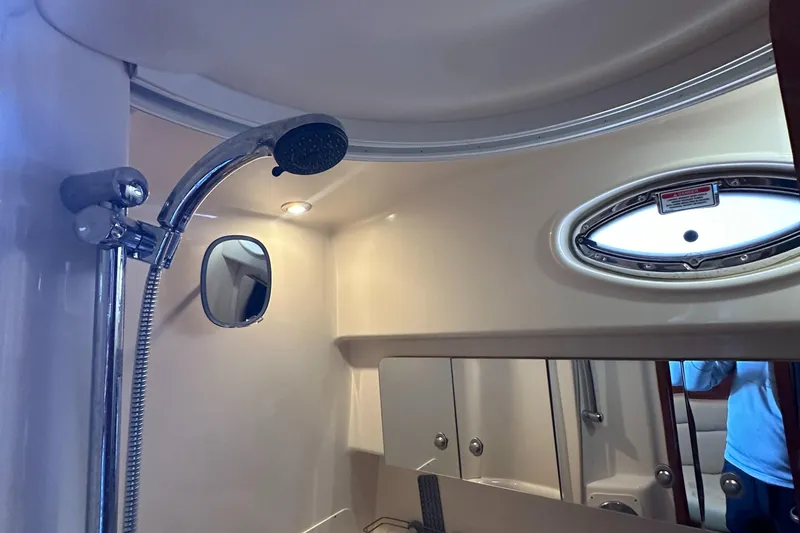 Slide: The Image of Bathroom interior of 2006 Sea Ray 360 Sundancer yacht with shower and mirror. - 42