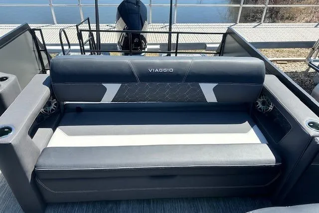 Slide: The Image of Luxurious Viaggio Diamante S 2025 boat seating with sleek design and modern upholstery. - 44