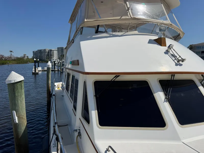 Slide: The Image of 56 2005 Sabreline 47 Exterior Looking Aft - 53