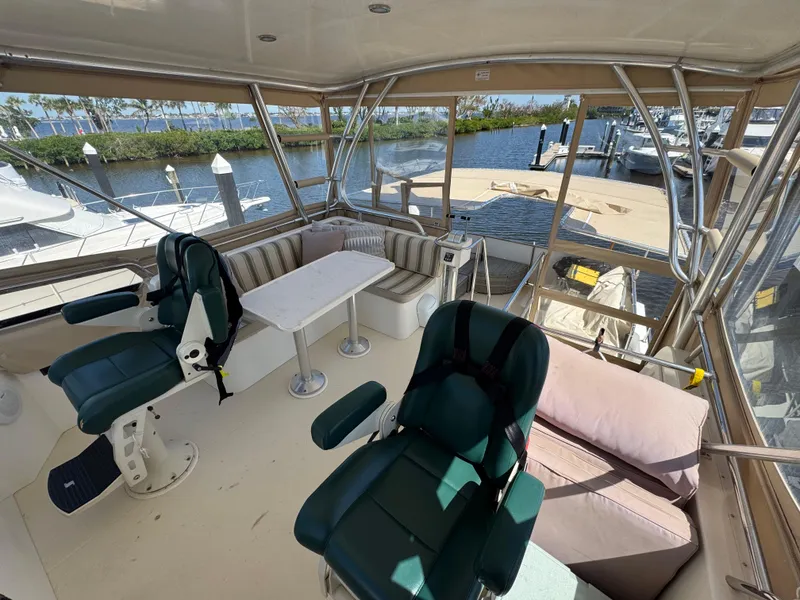 Slide: The Image of 10 2005 Sabreline 47 Flybridge Looking Aft 2 - 7